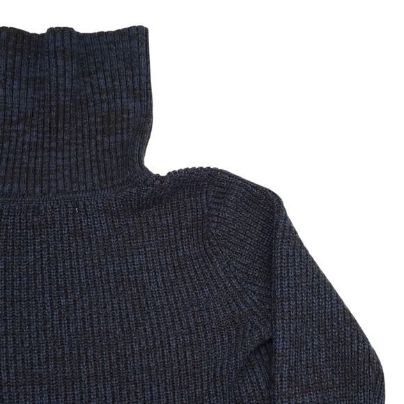Style & Co Sweater Womens Medium Blue Cowl Neck Button Kangaroo Pocket Pullover - Picture 11 of 13